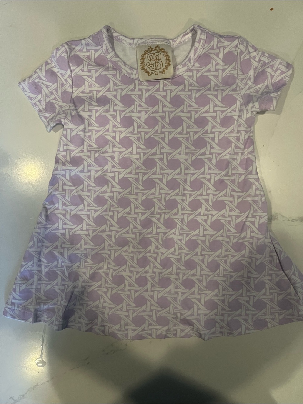 The Beaufort Bonnet Company Lavender Geometric Pima Cotton Dress 12-18M